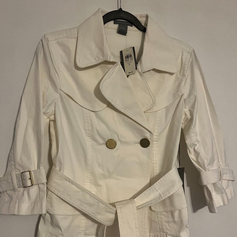 Ann Taylor Size S Belted Pale Yellow Jacket - NWT